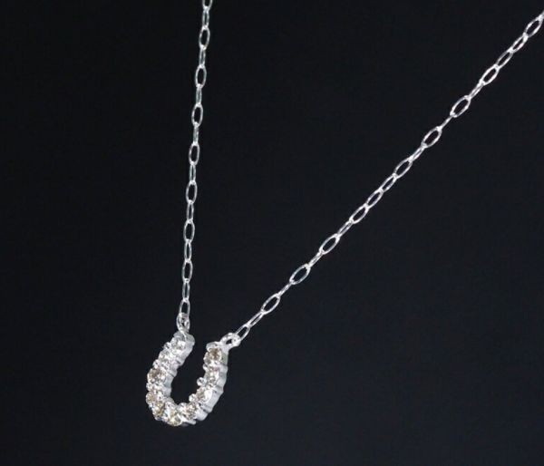 「格安」馬蹄 ダイヤモンド ネックレス 輝き 抜群 0.2ct PT850 プラチナ製品 国内生産 限定 2211の画像2