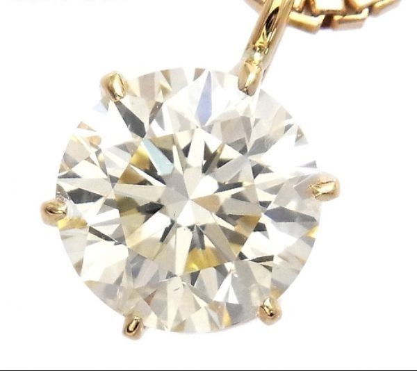 憧れの1ct 大粒 ダイヤモンド ネックレス 18金 K18YG 18金製品 国内製作品 安心品質 279 4411の画像1