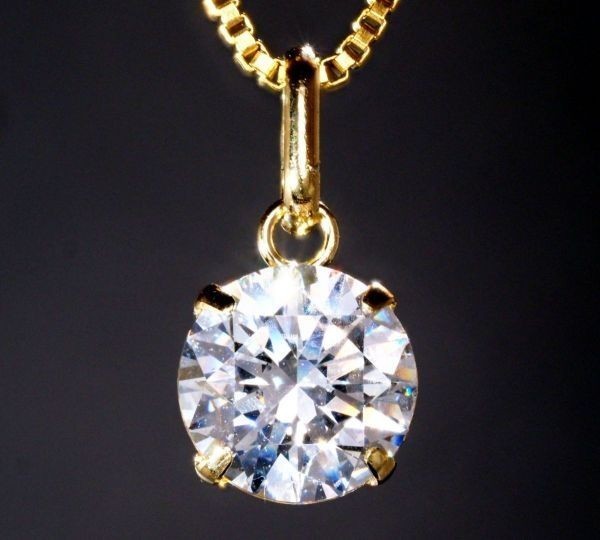 【格安】 Hカラー 1ct ダイヤモンド ネックレス 18金製 K18 国内生産品【高品質ダイヤ使用　(刻印有2121_画像7