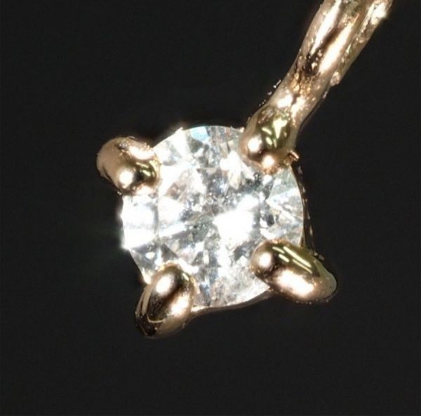 高ランク 一粒 天然 ダイヤモンド ネックレス K18GP 18金製品 高級仕上げ 高品質 プレゼント 4411の画像2