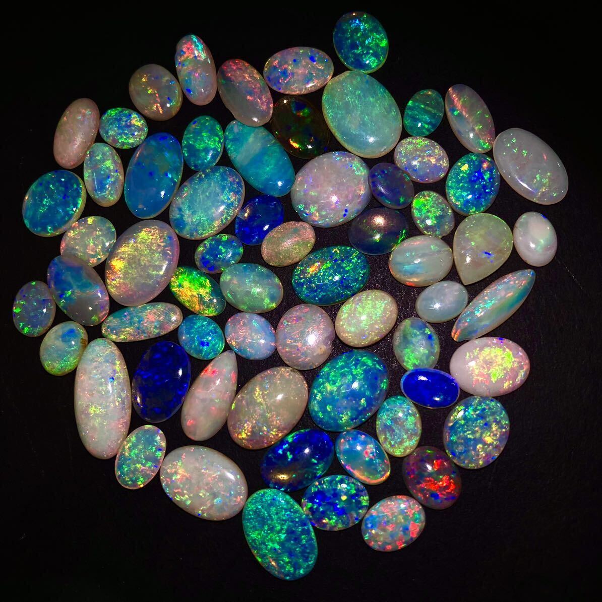 遊色効果!!◆天然オパールおまとめ100ct◆m 重量約20g ルース 裸石 宝石 ジュエリー jewelry boulder opal 遊色 虹 ②_画像1