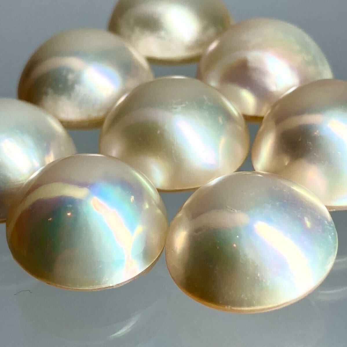 ◆マベパール8点おまとめ◆m 約15.3~16.4mm 20g/100ct pearl パール 半円真珠 ジュエリー jewelry 裸石 宝石_画像2
