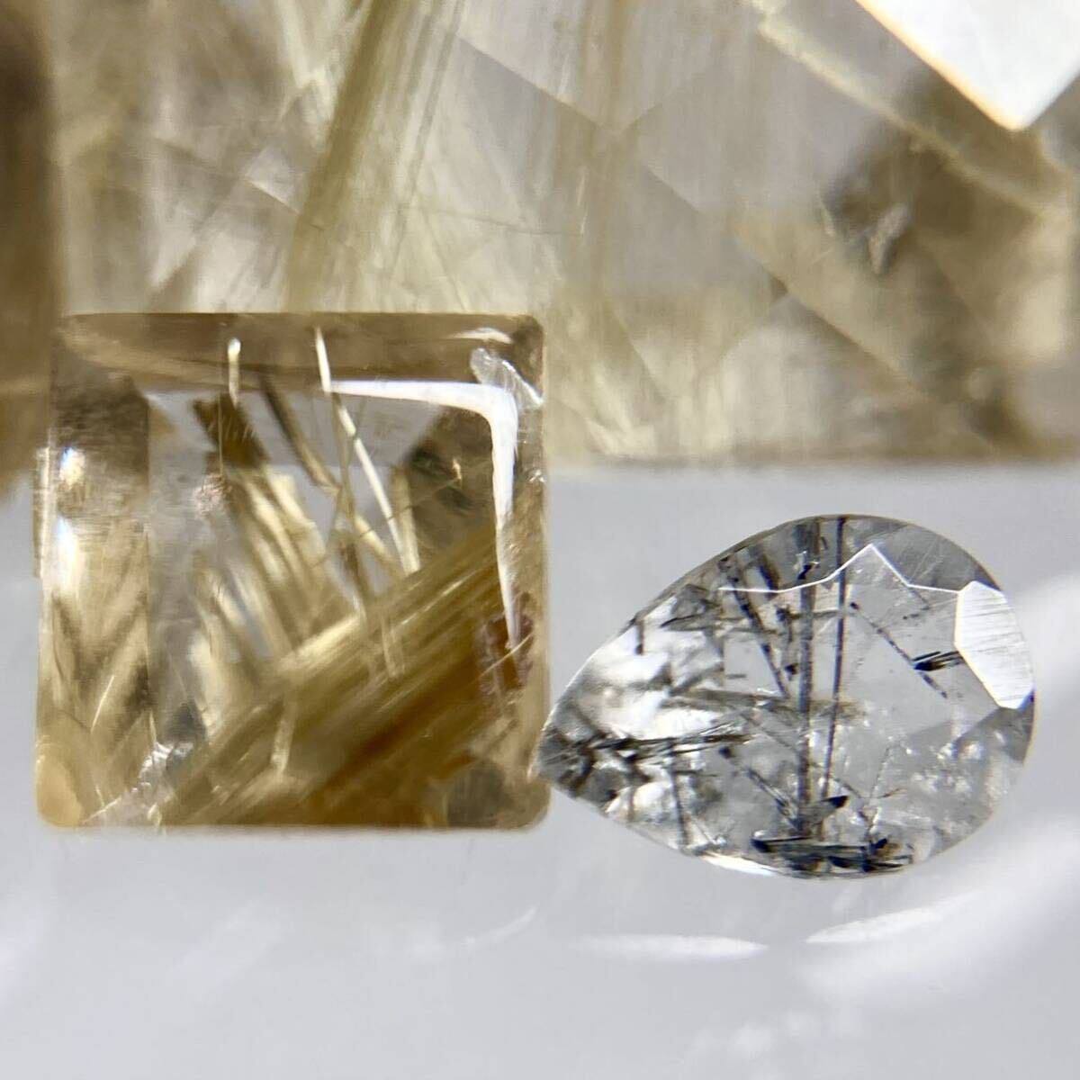 * natural rutile quartz 10 point . summarize 100ct*m loose unset jewel gem jewelry jewelry yellow stone .topaz ②