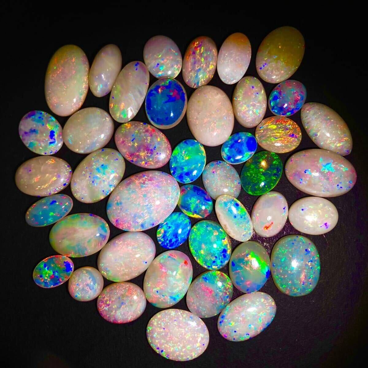 遊色効果!!◆天然オパールおまとめ100ct◆m 重量約20g ルース 裸石 宝石 ジュエリー jewelry boulder opal 遊色 虹 ①_画像4