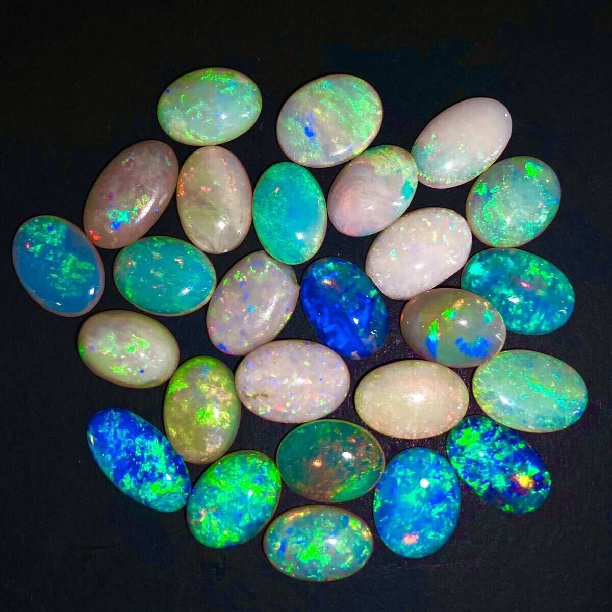 遊色効果!!◆天然オパールおまとめ100ct◆m 重量約20g ルース 裸石 宝石 ジュエリー jewelry boulder opal 遊色 虹 ③_画像4