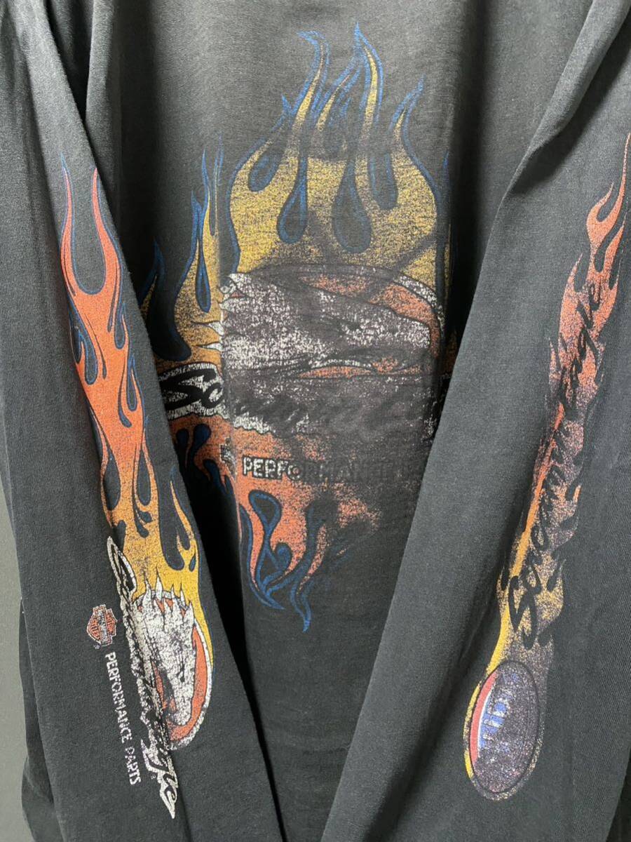 希少　Harley-Davidson ハーレーダビッドソン　tシャツ ヴィンテージ　古着　Flame フレイム　ファイヤーパターン　ビッグサイズ　ロンT_画像5