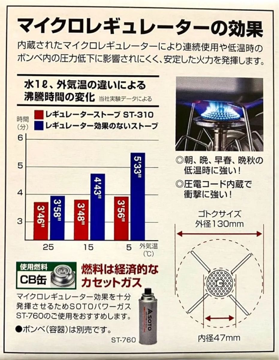 新品未使用 SOTO レギュレーターストーブ ST-310 ゴトク コンロ シングル コンパクト 折りたたみ