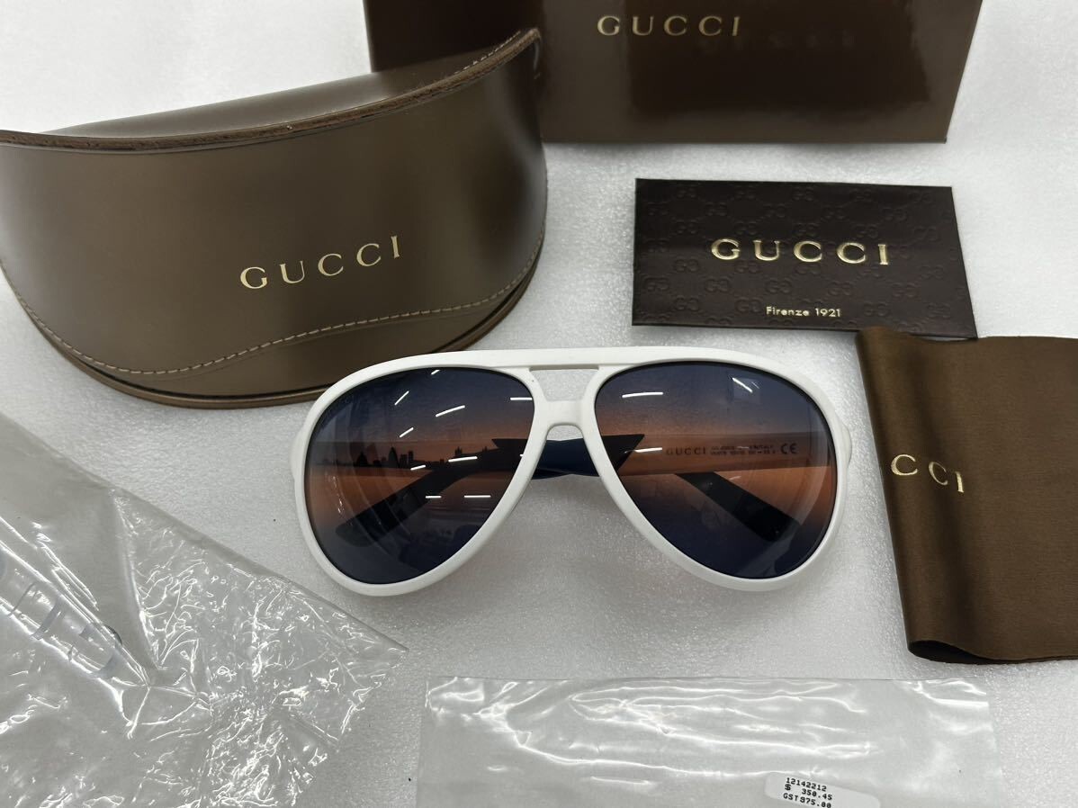 GUCCI ティアドロップ サングラス GG1030/S ホワイトフレーム グラデーションレンズ 超美品  グッチの画像2