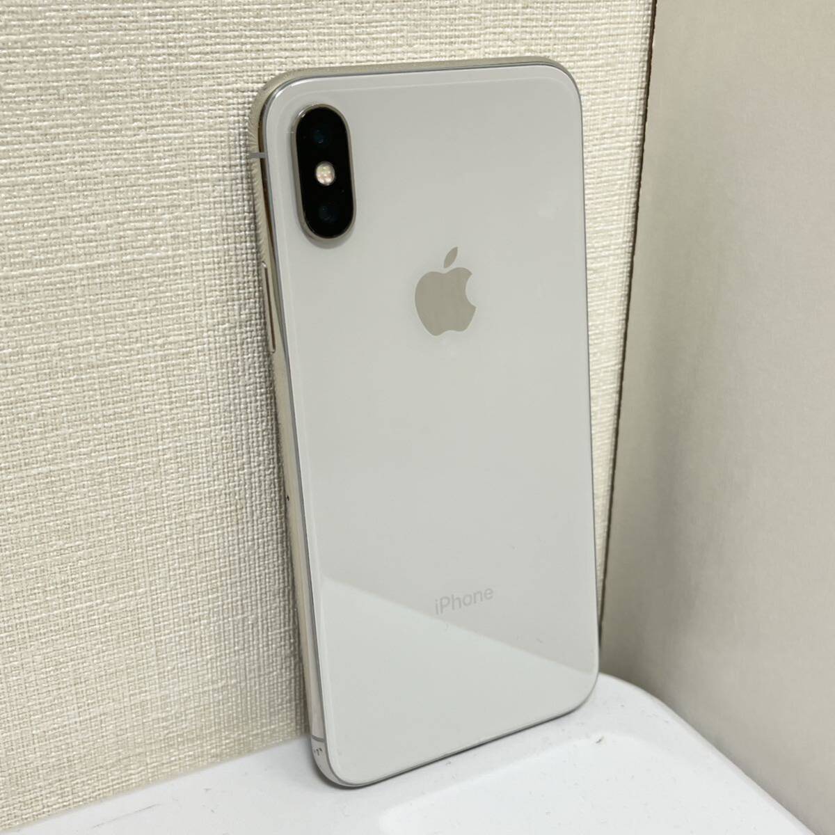 **1 jpy start ** free shipping ** iPhone X 64GB used smartphone smart phone body SIM lock have silver 