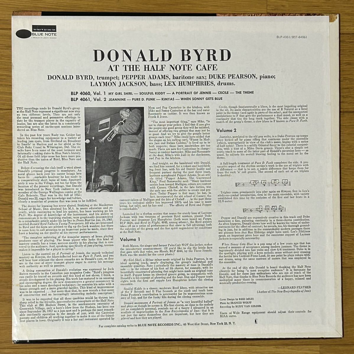 【RVG刻印あり】US盤 Stereo At The Half Note Cafe, Vol. 2 / Donald Byrd Blue Note BST 80461 超音波洗浄済 Duke Pearson参加_画像2