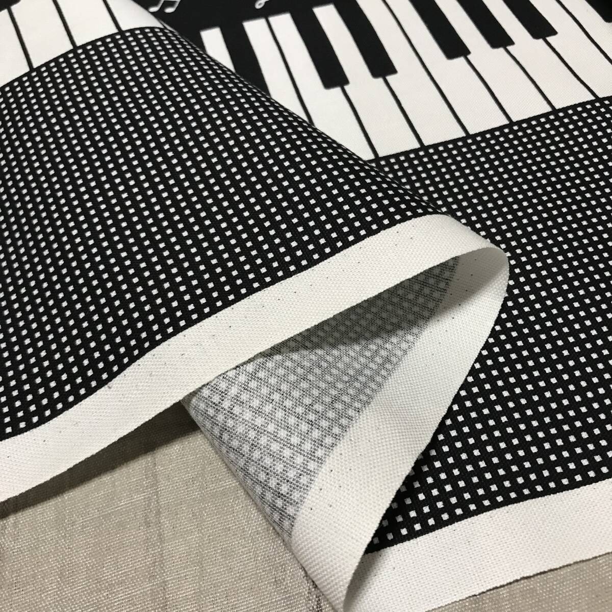 日本製　3m　Handworks Fabric③　鍵盤　ブラック　オックス　ハギレ_画像4