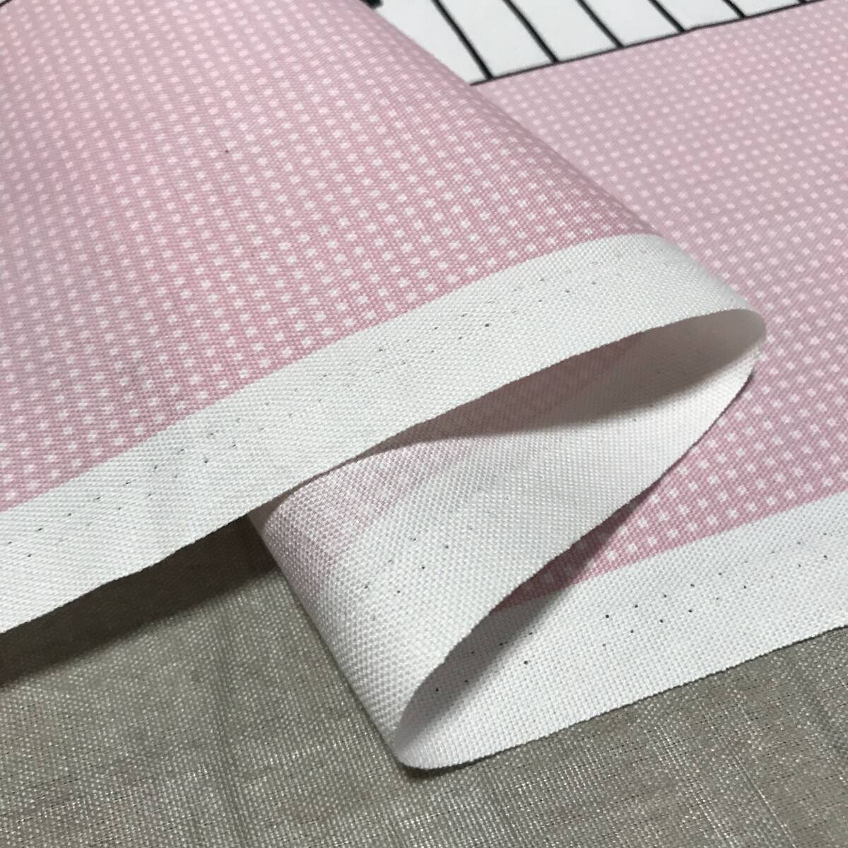 日本製　3m　Handworks Fabric④　鍵盤　ピンク　オックス　ハギレ_画像4