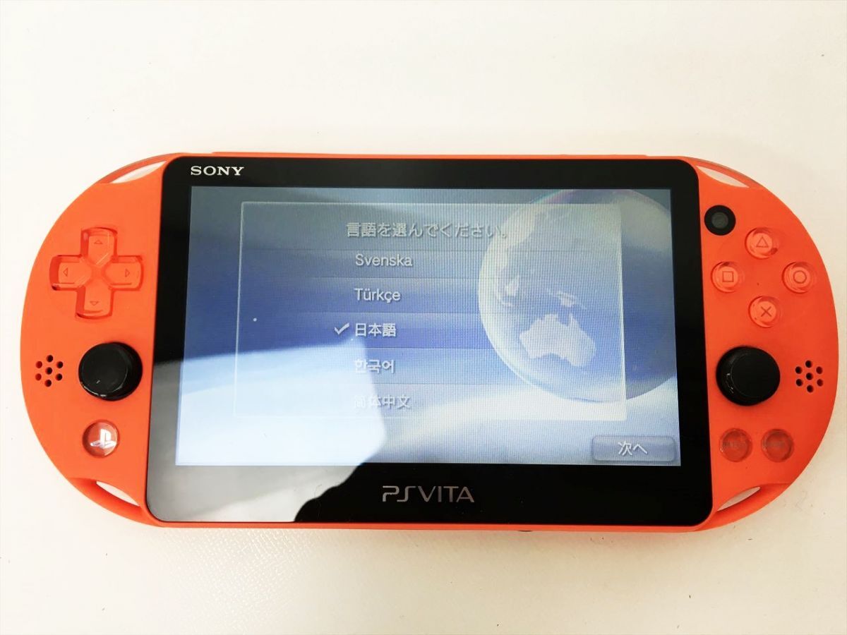 [1 jpy ]PSVITA body set neon orange PCH-2000 SONY Playstation Vita operation verification settled H01-890rm/F3