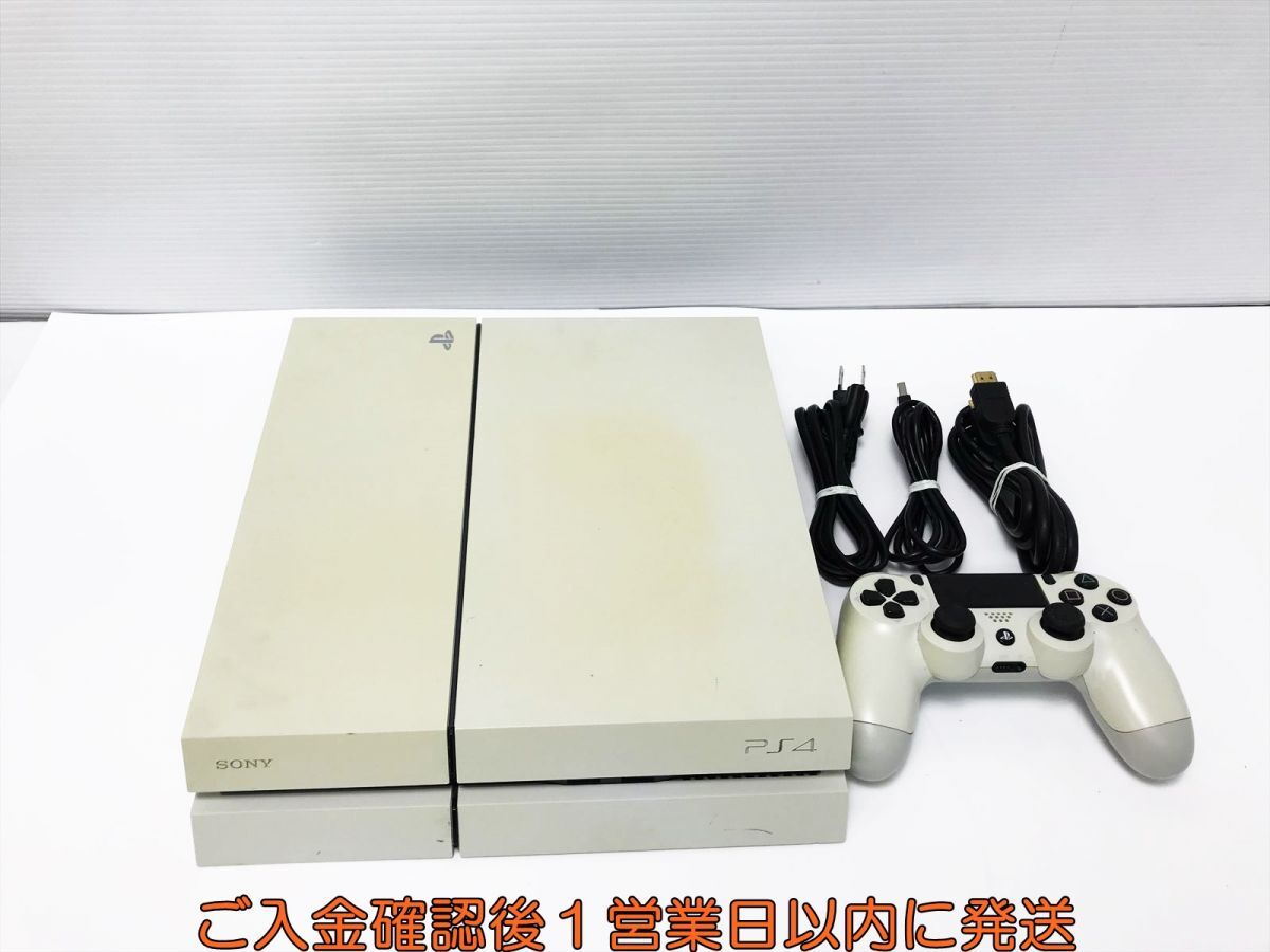 【1円】PS4 本体/コントローラー セット 500GB ホワイト SONY PlayStation4 CUH-1200A 初期化/動作確認済 黄ばみ有 G07-508os/G4の画像1