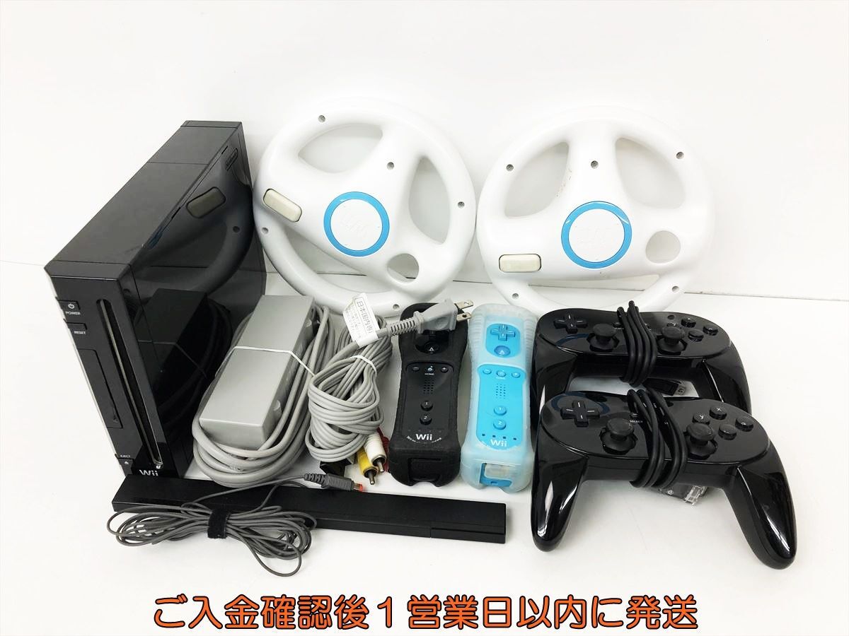 [1 jpy ] nintendo Nintendo Wii body peripherals set sale set not yet inspection goods Junk remote control controller steering wheel etc. DC11-004jy/G4