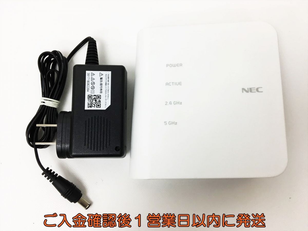 【1円】NEC Aterm WF 1200CR Wi-Fi 無線LANルーター PA-WF1200CR ホワイト ACアダプター付き 動作確認済 H03-176rm/F3_画像1