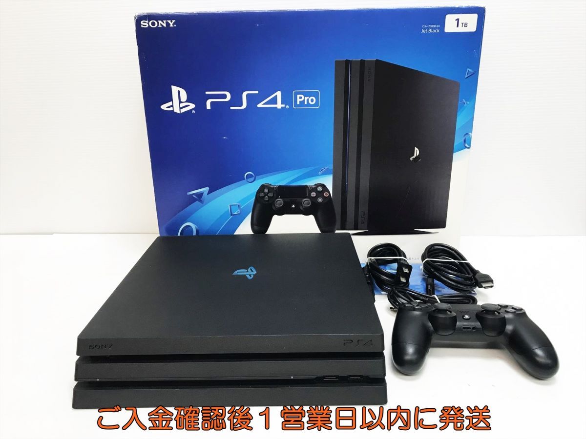 【1円】PS4Pro 本体 セット 1TB ブラック SONY PlayStation4 CUH-7000B 初期化/動作確認済 プレステ4 H06-008yk/G4_画像1