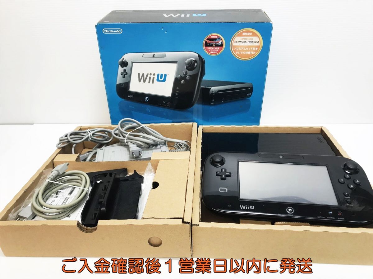 【1円】任天堂 WiiU 本体 プレミアムセット 32GB ブラック ニンテンドーWii U 初期化/動作確認済 M05-233yk/G4_画像1