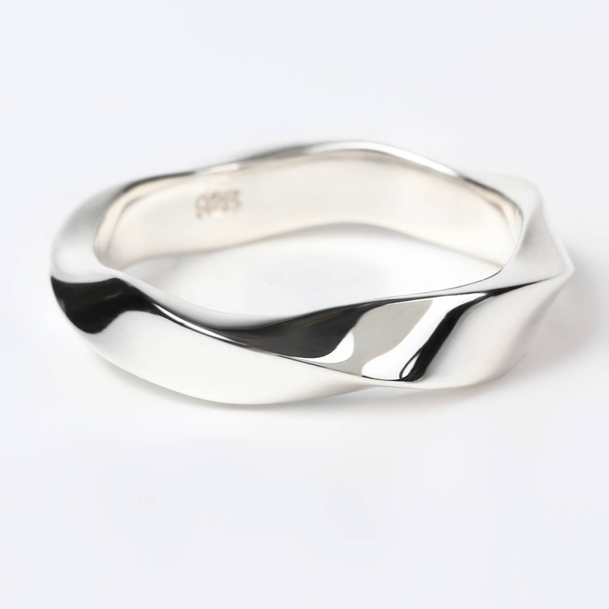 (23 number ) silver ring 925 twist men's ring 