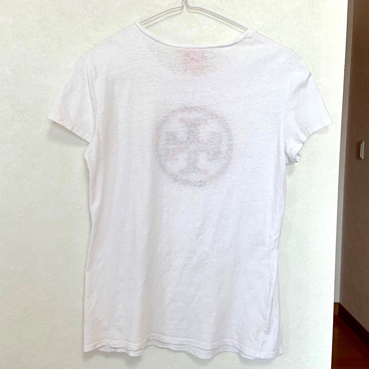 トリーバーチ TORY BURCH T-Shirt Tシャツ 半袖 ロゴ コットン100% サイズXS (M相当) 白 マルチカラー レディース トップス