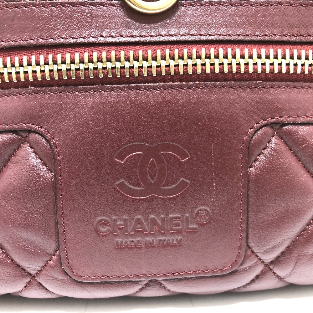 CHANEL シャネル コココクーン ミディアムトート ココマーク トートバッグ ボルドー系 レディース【中古】_画像6