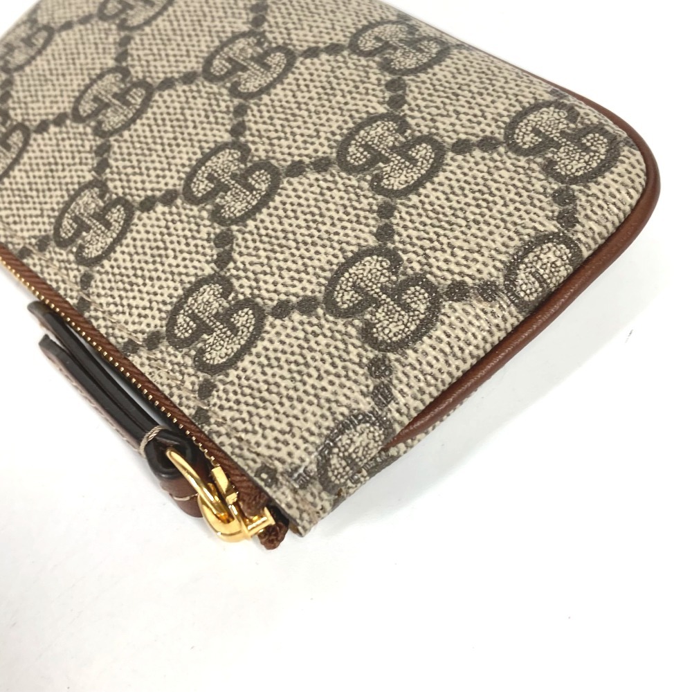 美品 GUCCI グッチ 447964 キーリング付き 財布 小銭入れ GGスプリーム コインケース ベージュ レディース【中古】_画像7