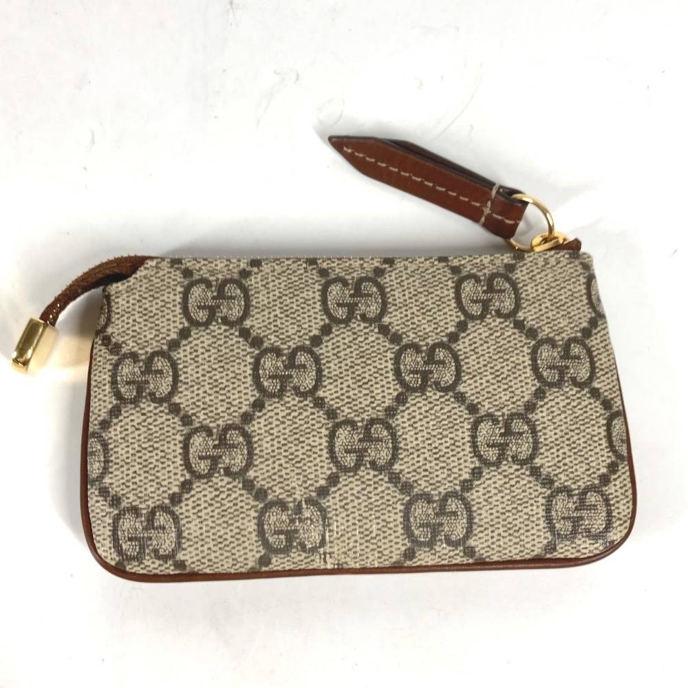 美品 GUCCI グッチ 447964 キーリング付き 財布 小銭入れ GGスプリーム コインケース ベージュ レディース【中古】_画像8