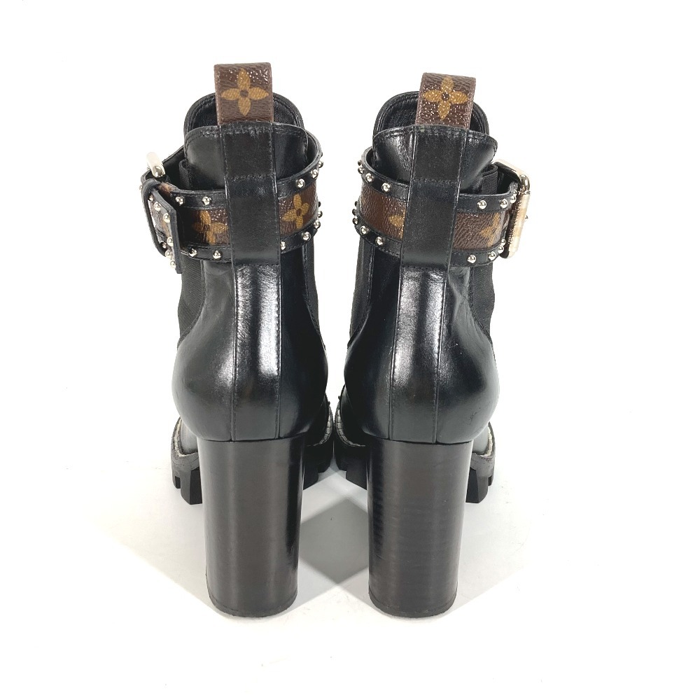 LOUIS VUITTON ルイヴィトン スタッズ 靴 シューズ モノグラム ブーツ ブラック レディース【中古】