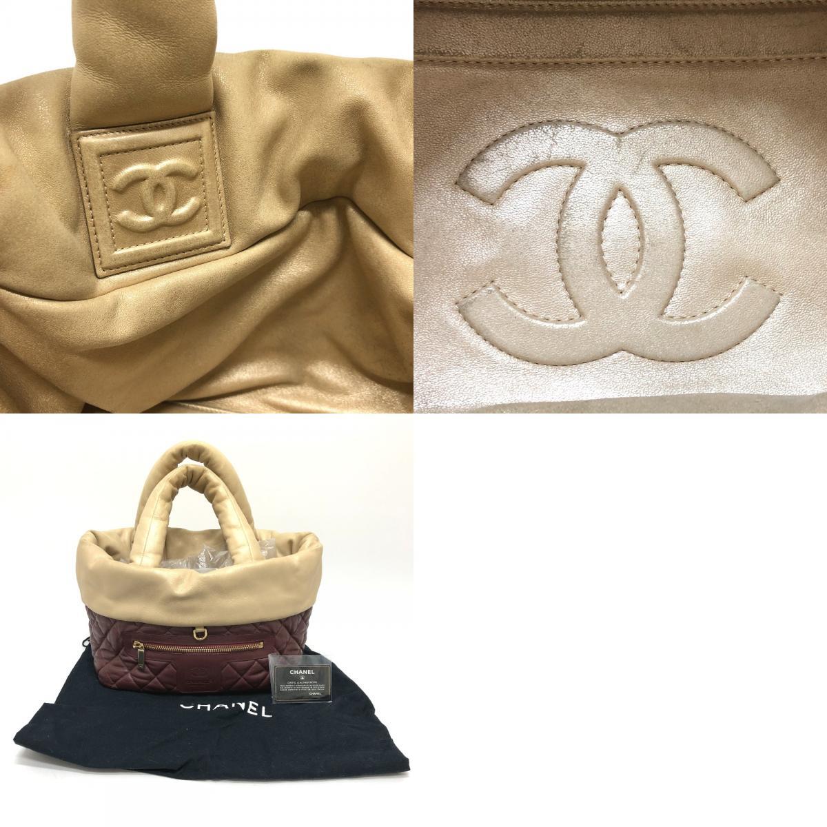 CHANEL シャネル コココクーン ミディアムトート ココマーク トートバッグ ボルドー系 レディース【中古】_画像10