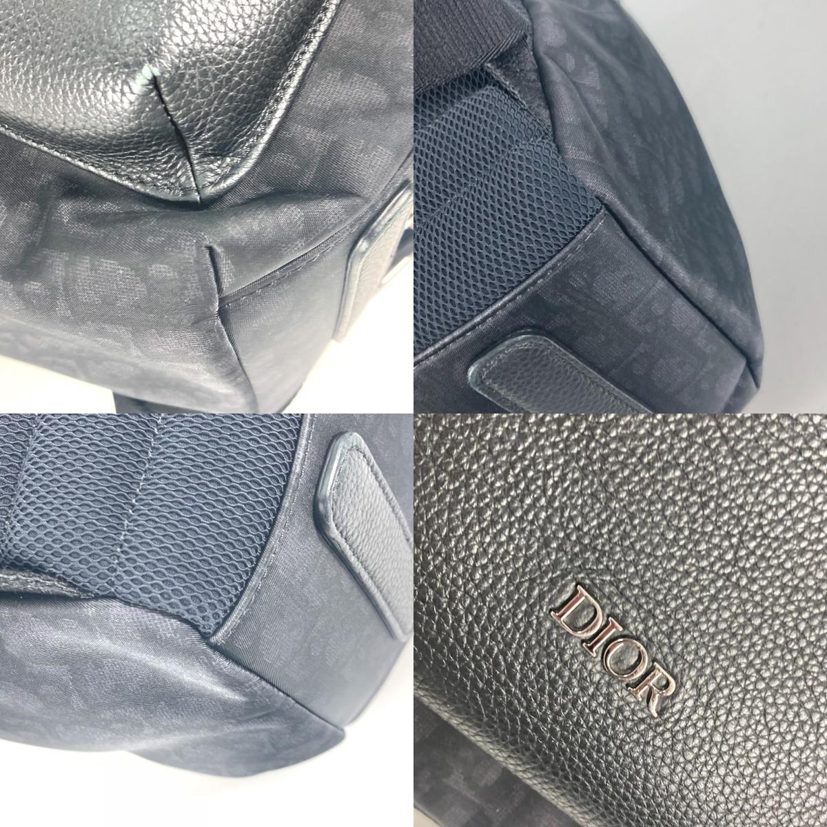 美品 Dior ディオール オブリーク バックパック カバン リュックサック ネイビー メンズ【中古】_画像9