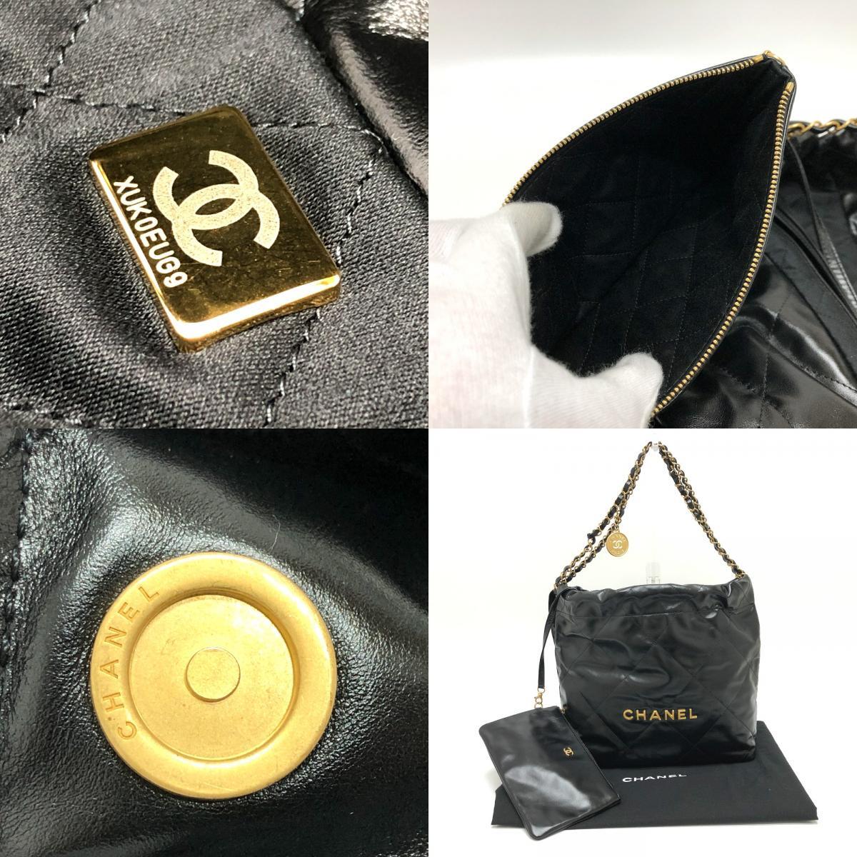 未使用 CHANEL シャネル AS3260 CHANEL 22 スモール チェーン カバン 肩掛け ショルダーバッグ ブラック レディース【中古】_画像10