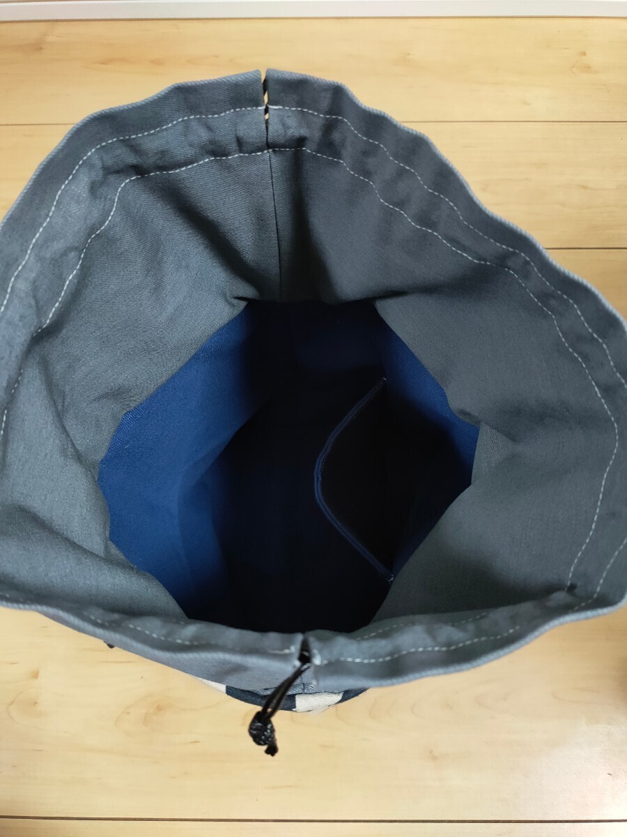 ハンドメイド エチノ メロウ 巾着付きトートバッグ ランチバッグの画像10