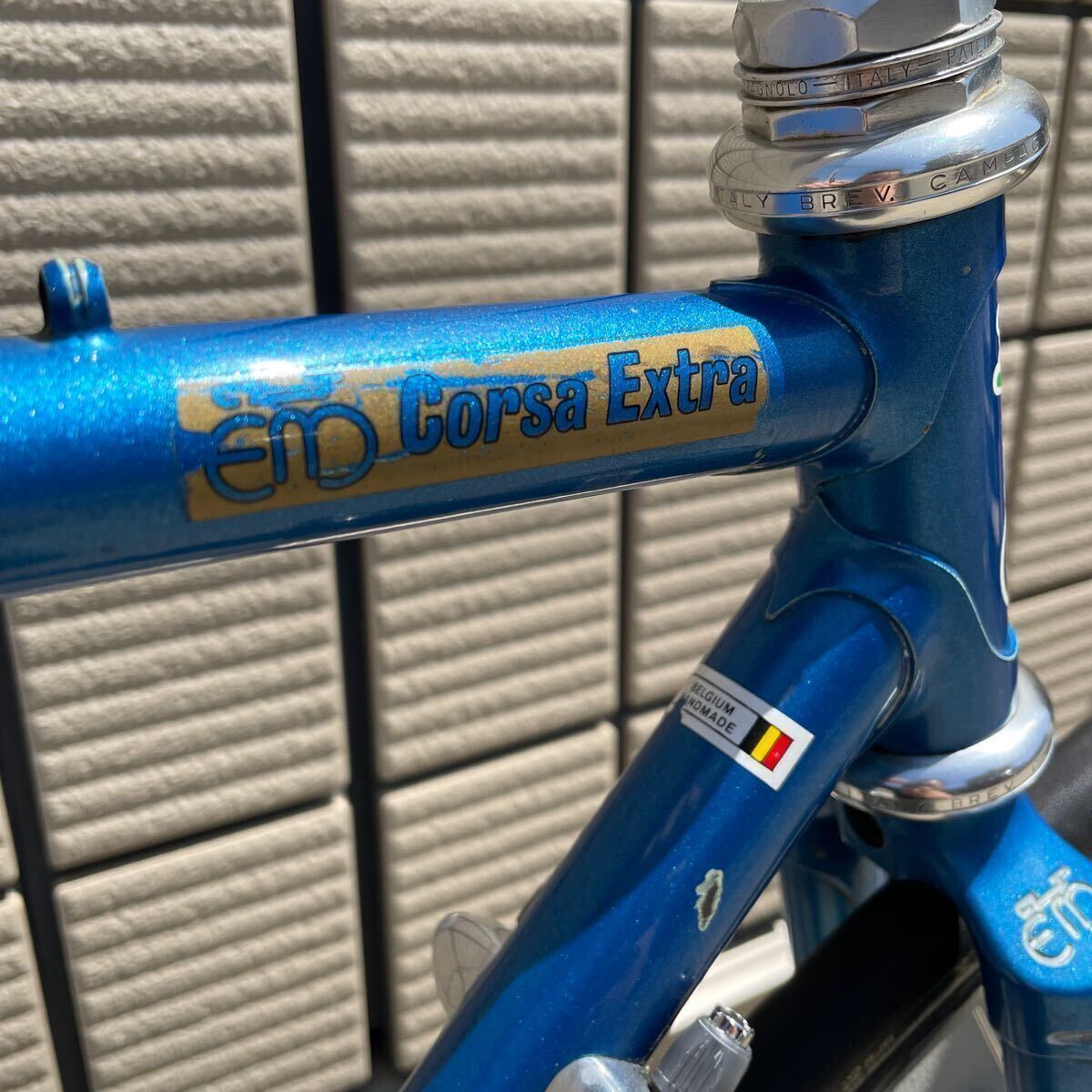 1円～ Eddy Merckx Corsa Extra 520mm Columbus SLX クロモリ 鉄 フレームセット カンパニョーロ Mavic GP4 ホイール付 エディメルクス_画像3