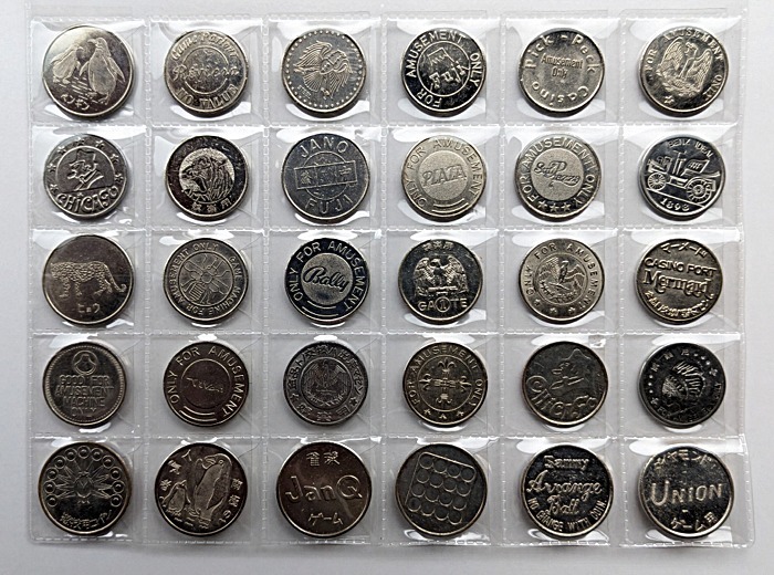 ◎ 昭和レトロ ゲーセン コイン・メダル  コレクション３０種 ビニールポケット入りの画像4