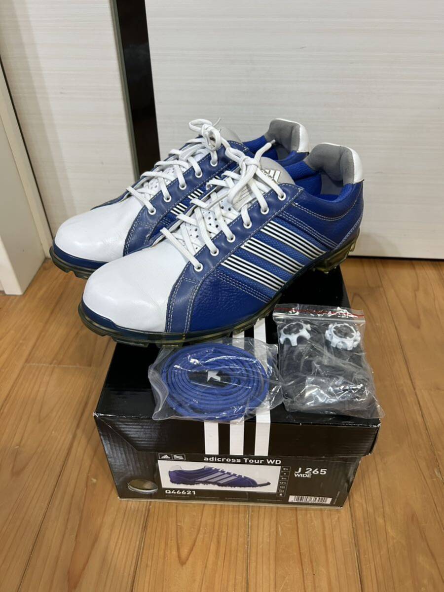 ハーフラウンド使用 26.5㎝ アディダス アディ スーパースター adicross tour wd ゴルフ シューズ