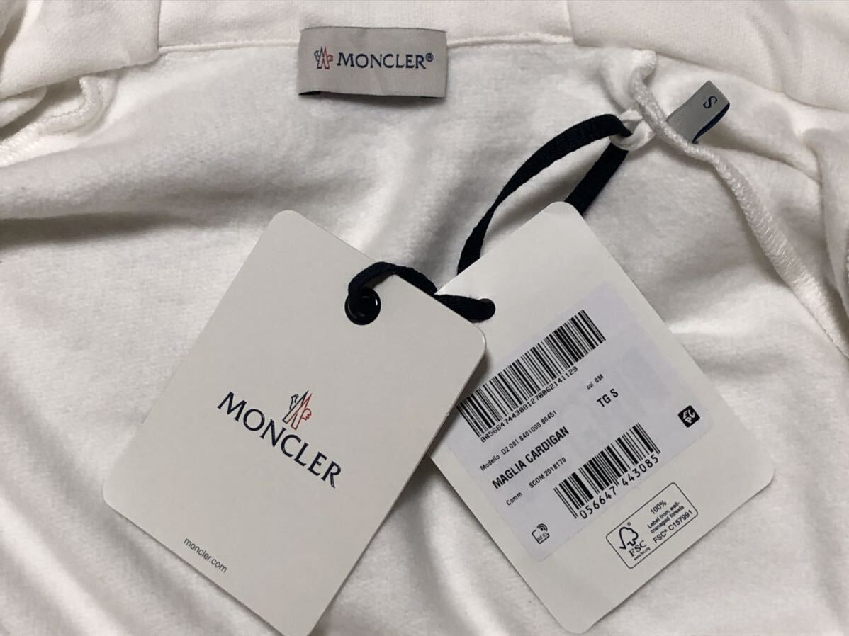 未使用 MONCLER MAGLIA CARDIGAN パーカー ホワイト系 S 正規品 未使用 MONCLER MAGLIA CARDIGAN パーカー ホワイト系 S 正規品