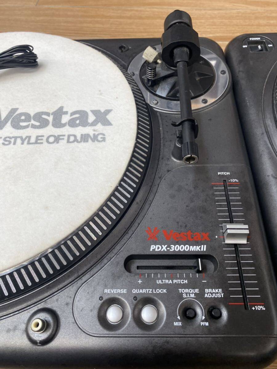 Vestax ベスタックス ターンテーブル PDX-3000mkⅡ 2台セット 通電確認 ジャンクの画像4