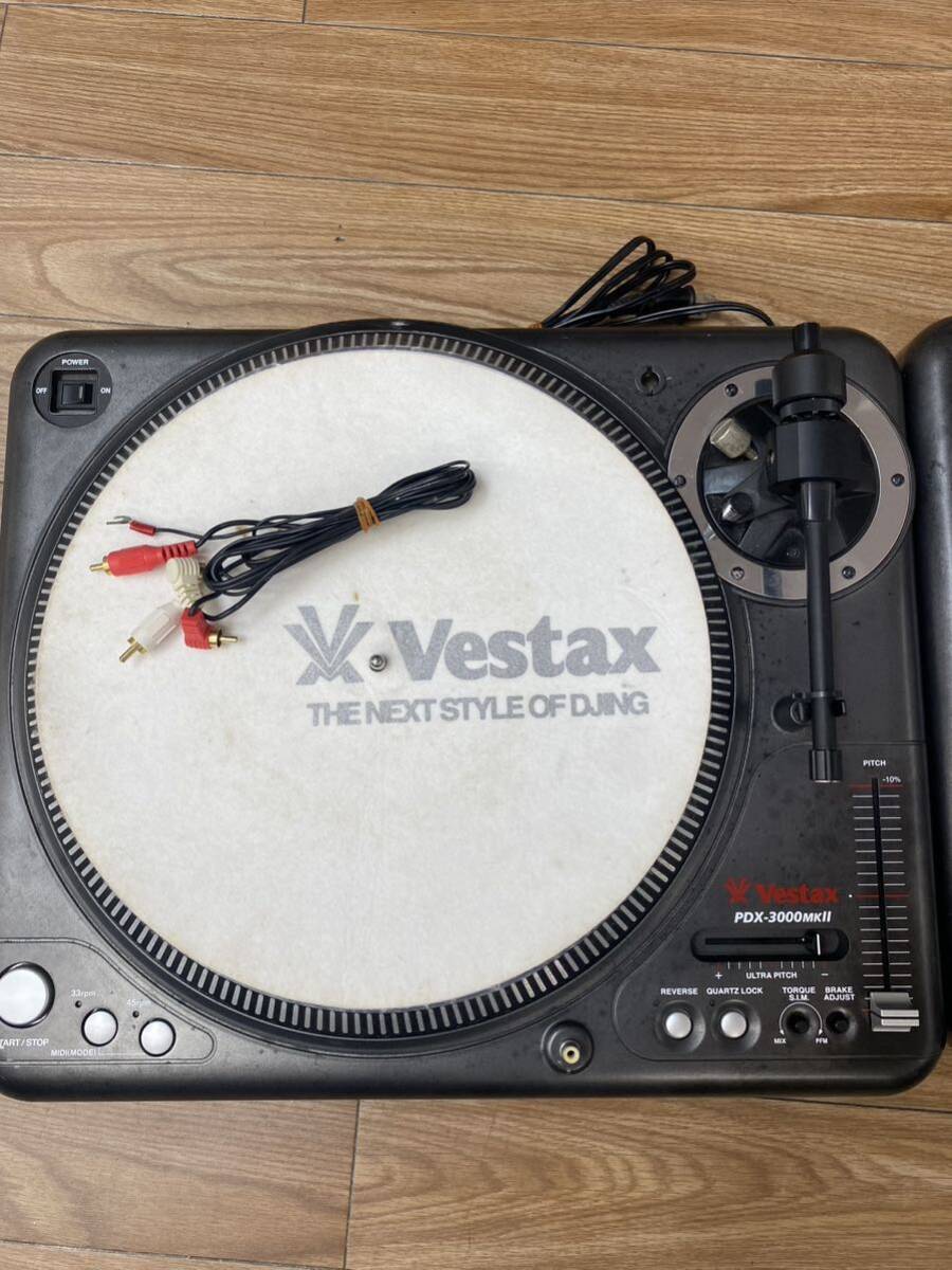 Vestax ベスタックス ターンテーブル PDX-3000mkⅡ 2台セット 通電確認 ジャンクの画像2