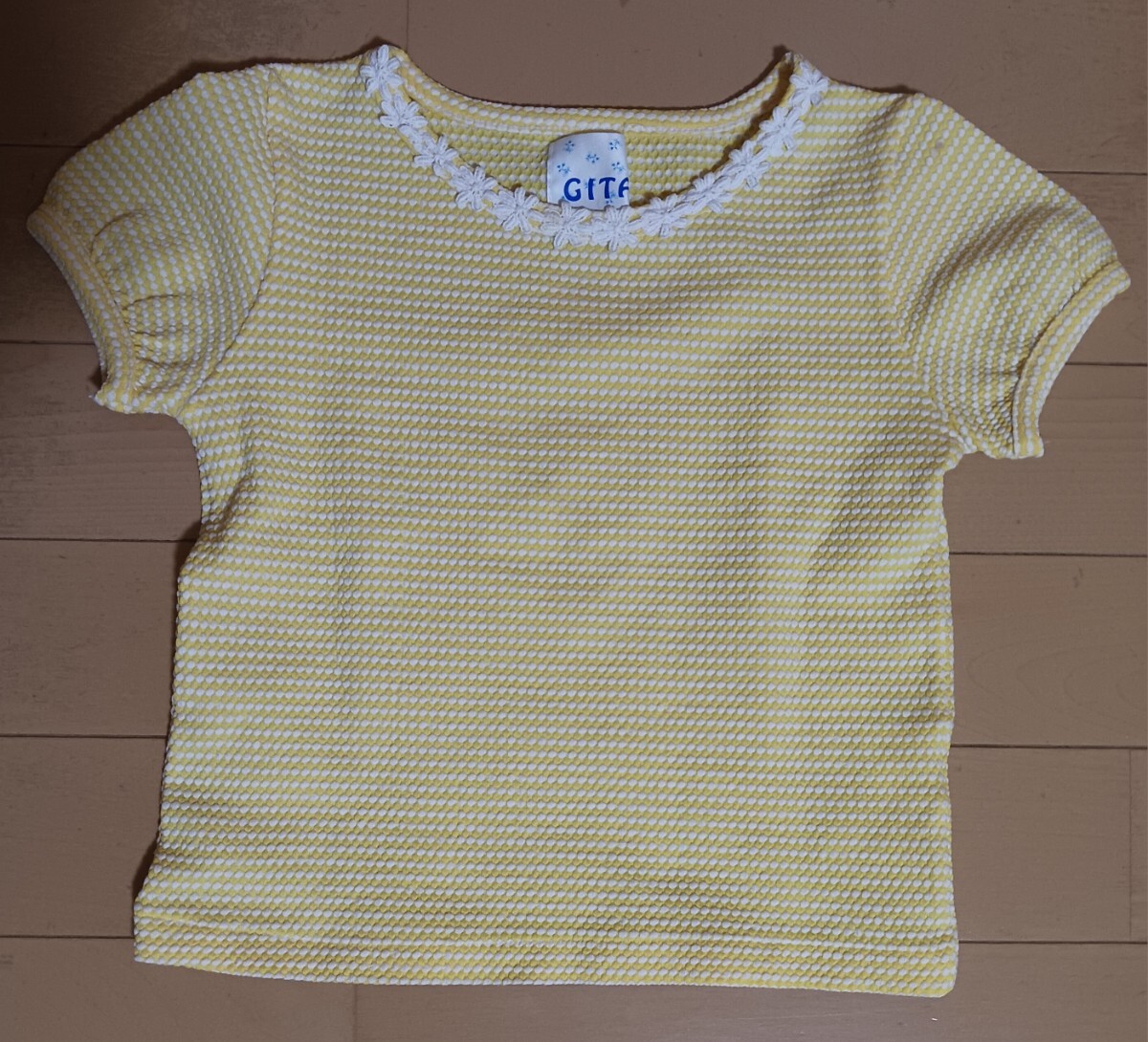 GITA ジータ 100 日本製 黄色 カットソー Tシャツ_画像1