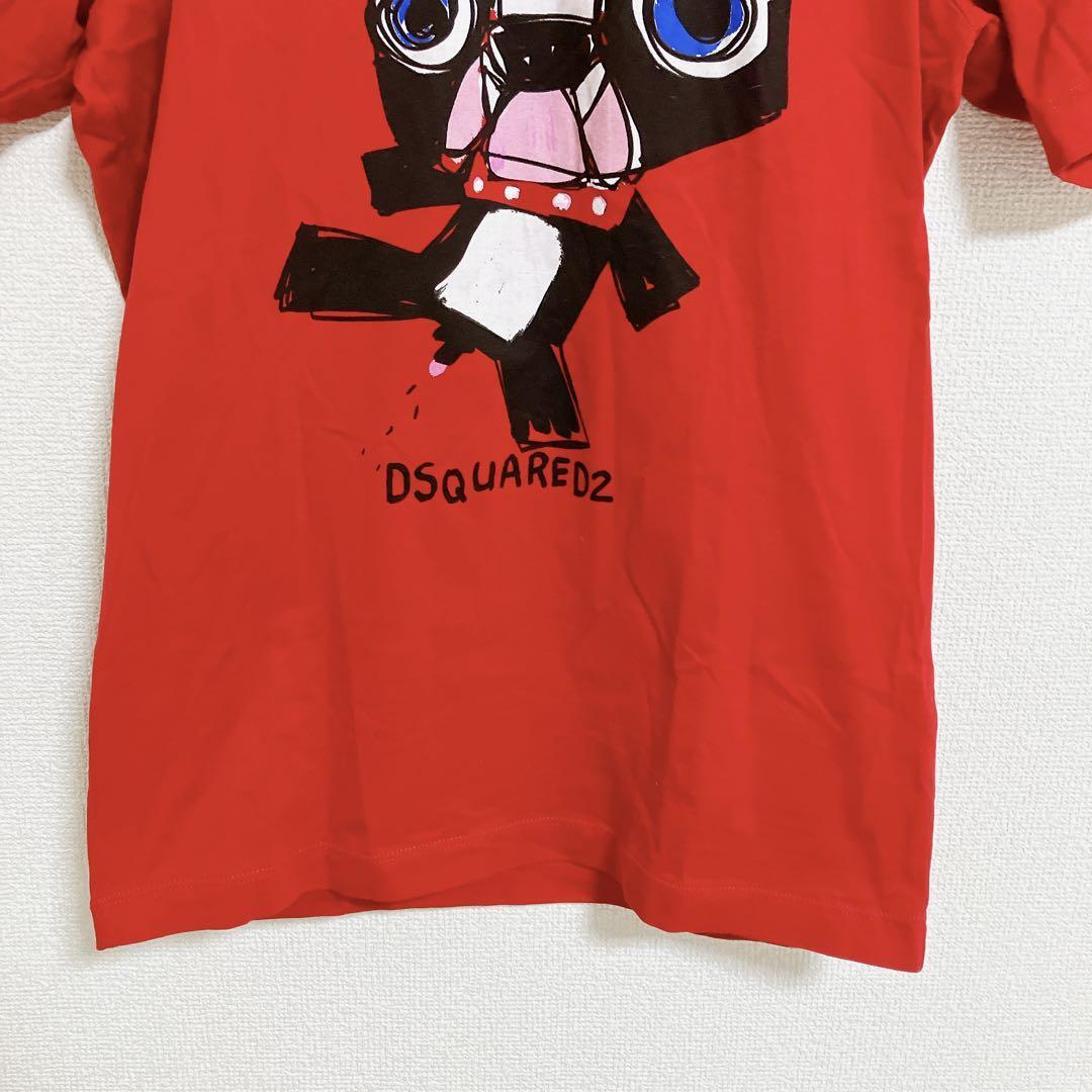 【高級】 DSQUARED2　ディースクエアード カットソー クレイジー チロ アダルト 落書き 犬　Mサイズ　レッド_画像8