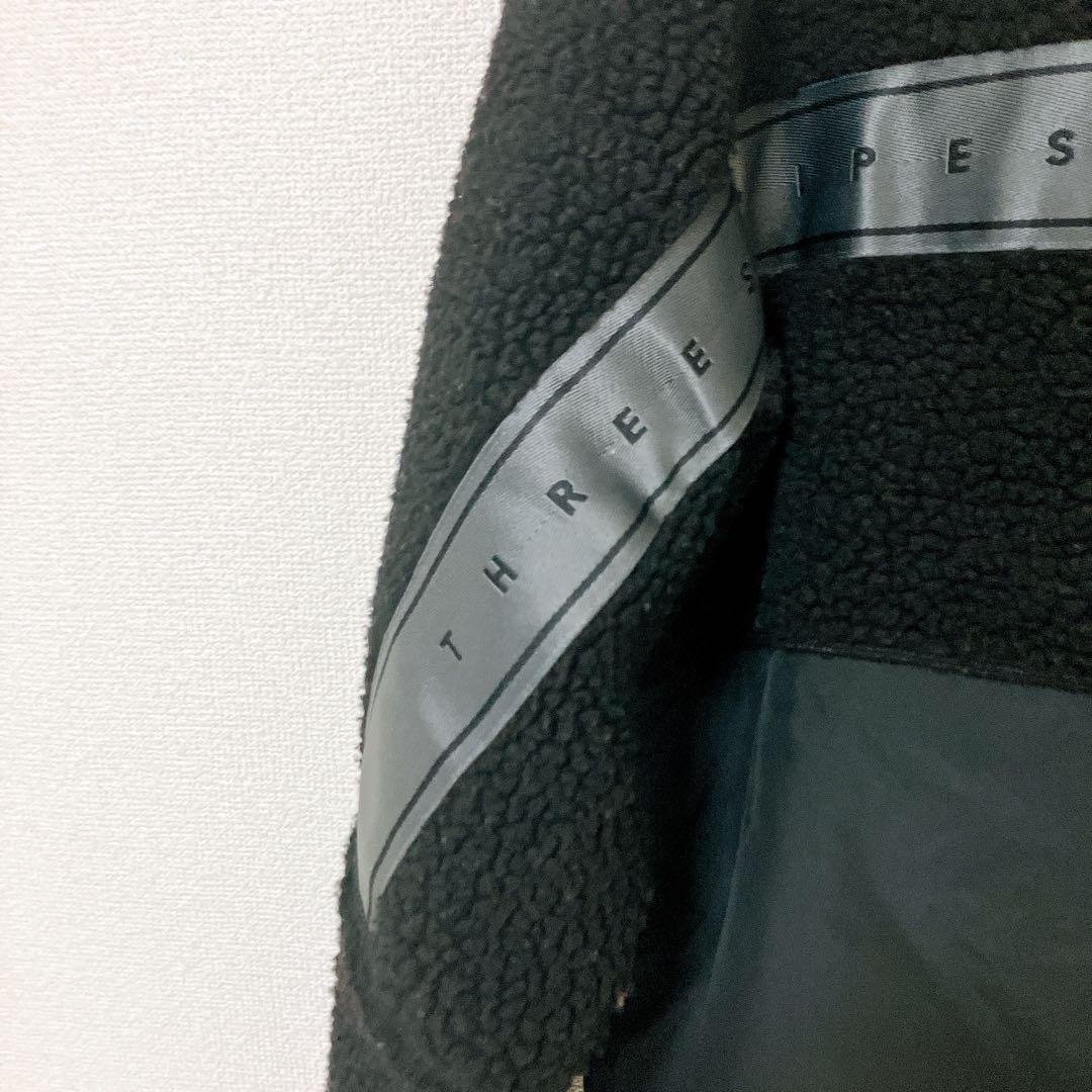 【人気ブランド】adidas アディダス　スタンドカラーボアフリース ナイロンドッキング　ブラック　Sサイズ_画像9