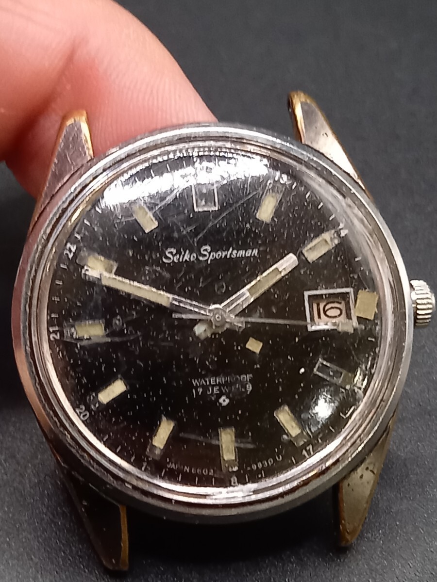 ★SEIKO/セイコー スポーツマン メンズ腕時計 手巻き ジャンク品 6602-9982 0424SAの画像1