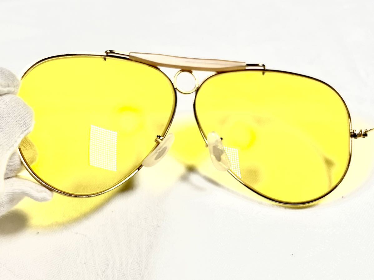  редкий редкость 60s 70s золотой .B&L 10K GFkali хром shooter RayBan USAboshu ром желтый желтый Teardrop Vintage солнцезащитные очки 