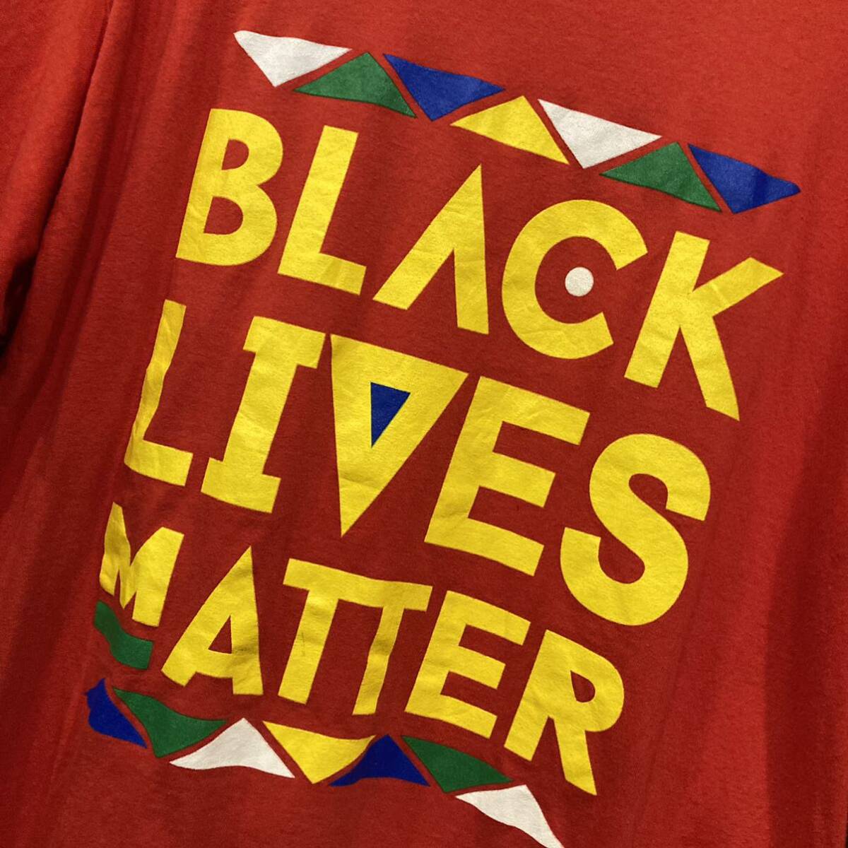 USA古着 半袖Tシャツ black lives matter 赤 Lサイズ ブラックライブズマター