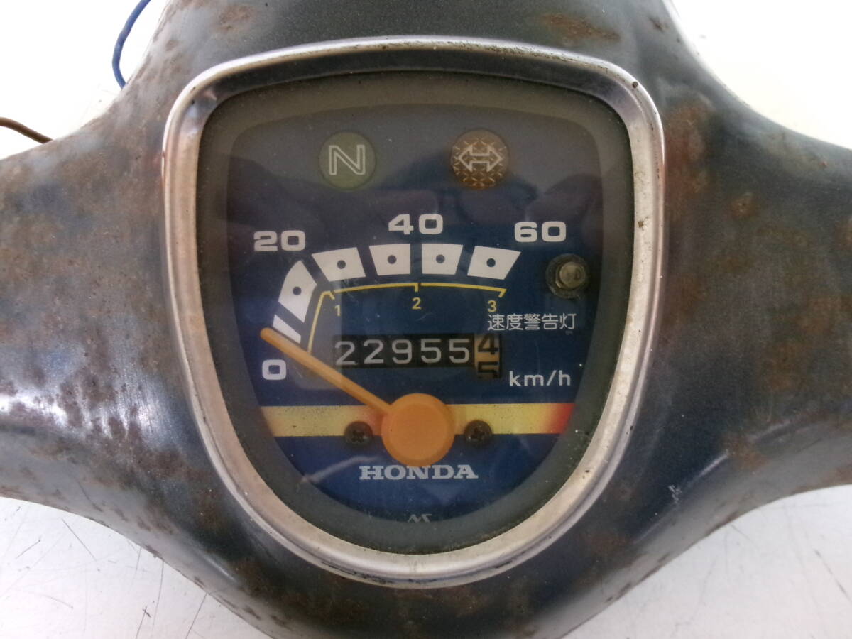 N-677【5-6】◎2 HONDA ホンダ カブ 純正ハンドル スピードメーター 動作未確認 中古・現状品 / オートバイ バイクパーツ 部品 の画像2