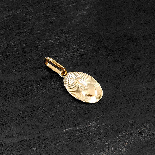 【G-BALLER / ジーボーラー】K18 ゴールド コイン ハート クロス ペンダント ネックレス チャーム C&H メダリオン 18金 メンズ レディース_画像3