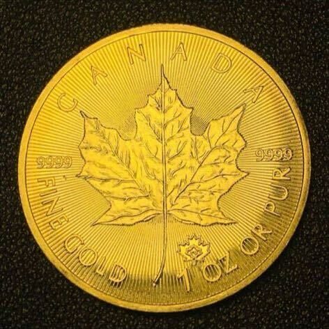 1000刻印 古銭 記念メダル カナダ 古銭 メイプルリーフ 50ドル金貨 24金P_画像1