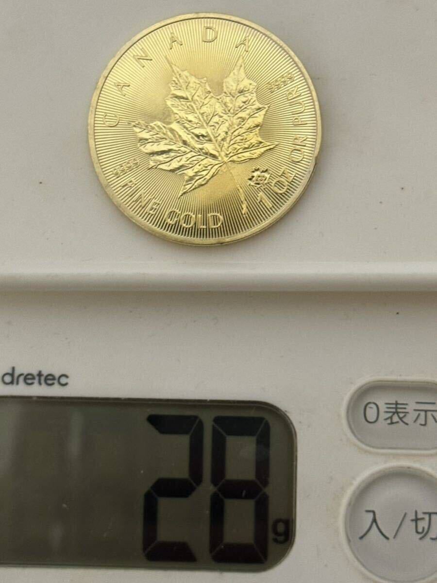 1000刻印 古銭 記念メダル カナダ 古銭 メイプルリーフ 50ドル金貨 24金P_画像5