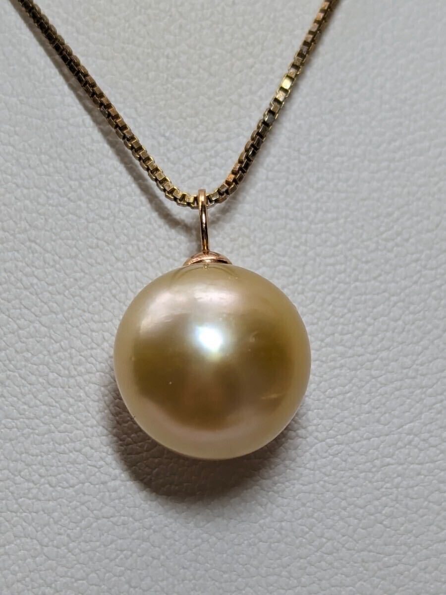 AP180 K18PG large grain 12.7mm south . White Butterfly pearl less toning pendant 