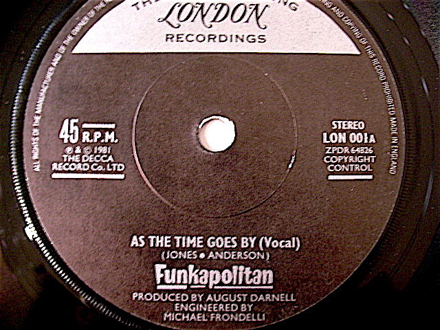 7inch★Funkapolitan 『As The Time Goes By (Vocal/Rap)』★45 EP、Funk, Disco★August Darnell_画像1